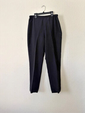 Catherine Regehr Silk Straight Leg Pants Black Large